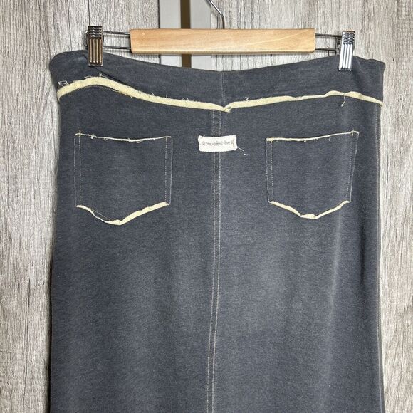 One Life To Live Maxi Skirt Straight Tube Side Slits Pull On Pockets Gray Size M - Picture 4 of 8